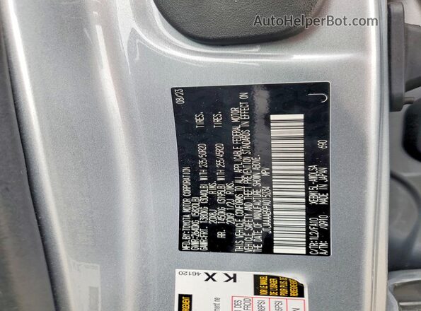 JTJAAAAB9PA015234 2023 LEXUS RZ Silver VIN sticker view