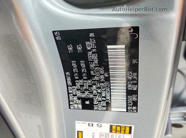 JTJABABB2SA012292 2025 LEXUS RZ Silver VIN կոդի պիտակի տեսք