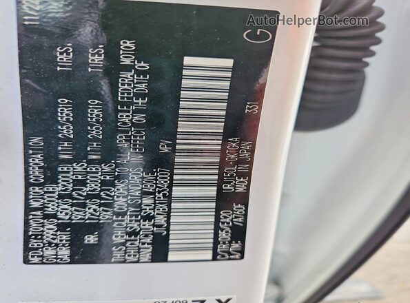 JTJAM7BX1P5348007 2023 LEXUS GX White Widok naklejki z numerem VIN