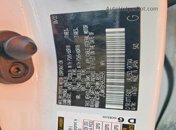 JTJAM7BX5N5335595 2022 LEXUS GX White Widok naklejki z numerem VIN