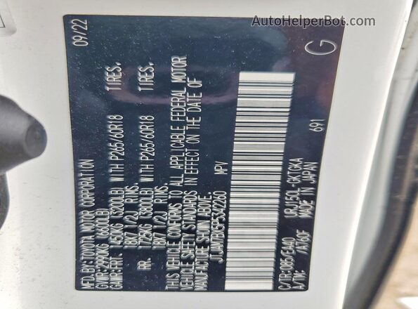 JTJAM7BX5P5342260 2023 LEXUS GX White Widok wnętrza 360 stopni