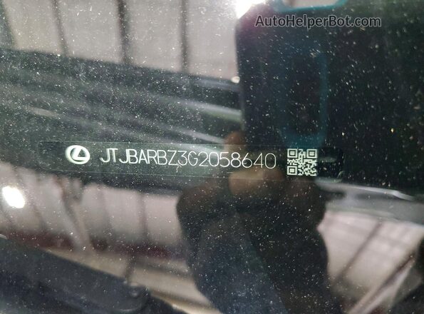 JTJBARBZ3G2058640 2016 LEXUS NX Серый Вид наклейки с VIN-кодом