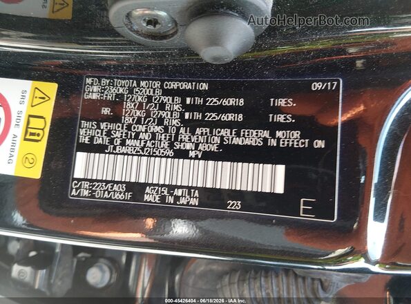 JTJBARBZ5J2150596 2018 LEXUS NX 300 Black Engine compartment view