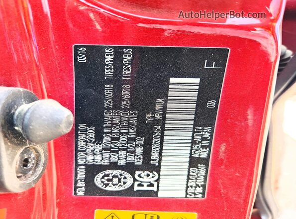 JTJBARBZ8G2076454 2016 LEXUS NX Red 