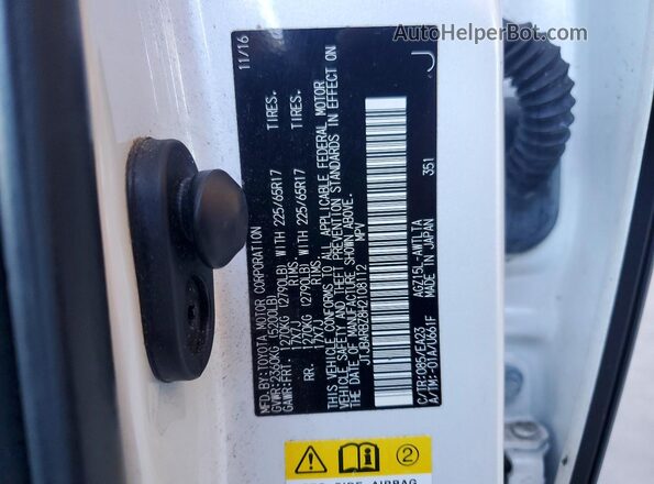 JTJBARBZ8H2108112 2017 LEXUS NX White 