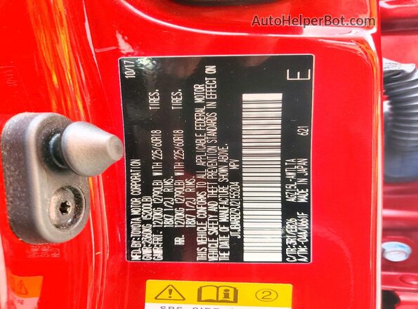 JTJBARBZ9J2155204 2018 LEXUS NX Red 