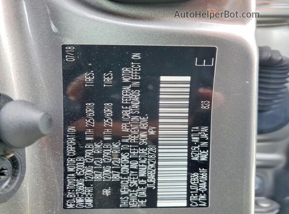 JTJBARBZ9K2187281 2019 LEXUS NX Silver Widok naklejki z numerem VIN