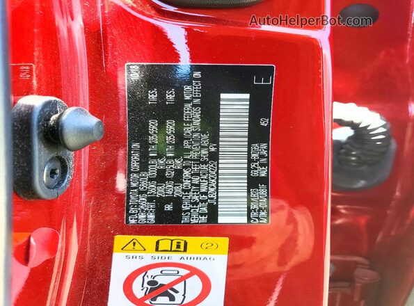 JTJBZMCA6K2042252 2019 LEXUS RX Красный Панорамный вид салона 360°