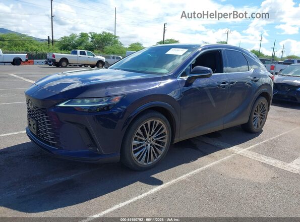 JTJCJMGA8R2011777 2024 LEXUS RX 450H+ Blue Առջևի ձախ երեք քառորդ տեսարան