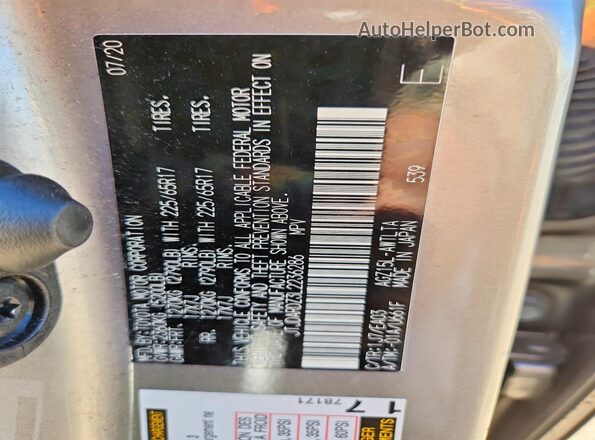 JTJDARDZ3L2236286 2020 LEXUS NX Silver 