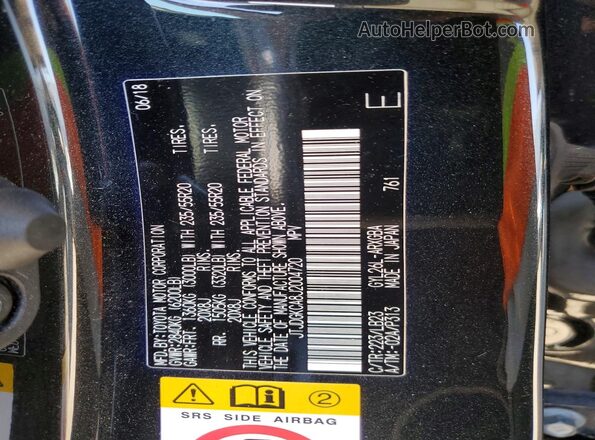 JTJDGKCA8J2004720 2018 LEXUS RX Black ძრავის განყოფილების ხედი
