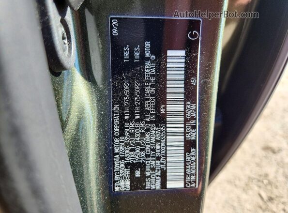JTJDY7AX0M4335351 2021 LEXUS LX Green Вид наклейки з VIN-кодом
