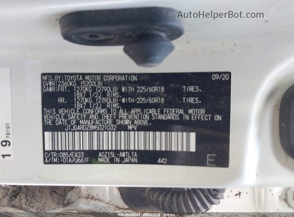 JTJGARDZ8M5021032 2021 LEXUS NX 300 White Շարժիչի բաժամունքի տեսք