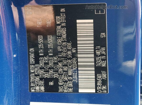 JTJGGCEZ7N2004896 2022 LEXUS NX Blue 