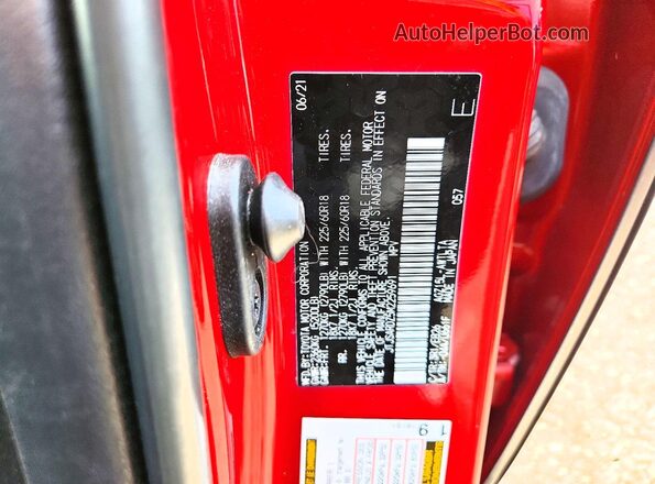 JTJSARDZ5M2259691 2021 LEXUS NX Red Widok naklejki z numerem VIN