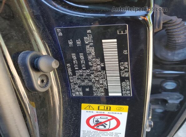 JTJSARDZ9L2222402 2020 LEXUS NX Black Вид наклейки з VIN-кодом