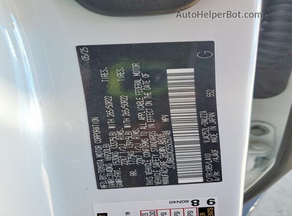 JTJVBCDX2S5050748 2025 LEXUS GX White Vista de la etiqueta del VIN