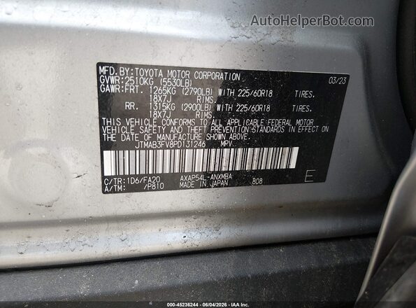 JTMAB3FV8PD131246 2023 TOYOTA RAV4 PRIME Silver Engine compartment view