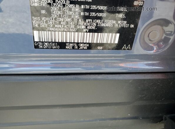 JTMABABA8PA018647 2023 SUBARU SOLTERRA Blue Widok wnętrza 360 stopni