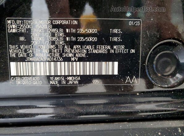 JTMABACA0PA014736 2023 TOYOTA BZ4X Black 