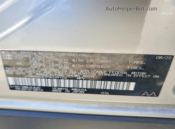 JTMABACA7PA039102 2023 TOYOTA BZ4X Silver 