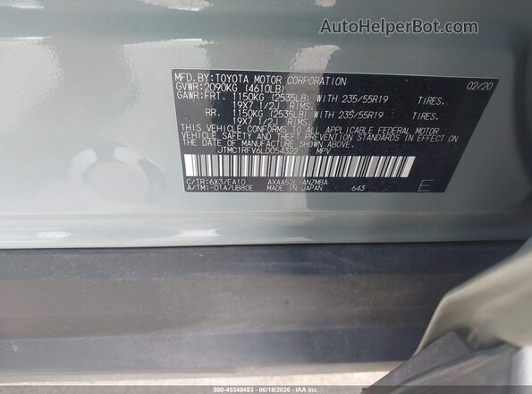 JTMC1RFV6LD054322 2020 TOYOTA RAV4 Серый Вид подкапотного пространства
