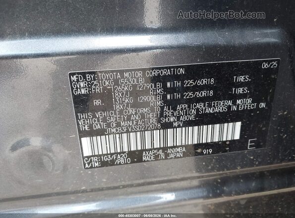 JTMCB3FV3SD272078 2025 TOYOTA RAV4 PLUG-IN HYBRID Gray Вид підкапотного простору