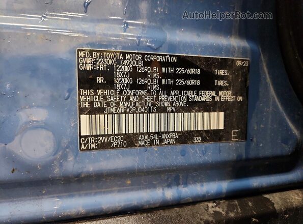 JTME6RFV2PJ040113 2023 TOYOTA RAV4 Blue 