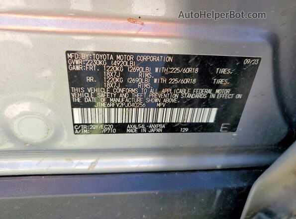 JTME6RFV2PJ040256 2023 TOYOTA RAV4 Silver 