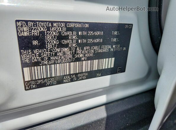 JTME6RFV4PJ037617 2023 TOYOTA RAV4 White 