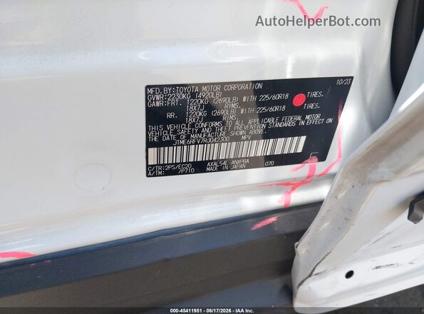 JTME6RFV7RJ042300 2024 TOYOTA RAV4 HYBRID White Engine compartment view