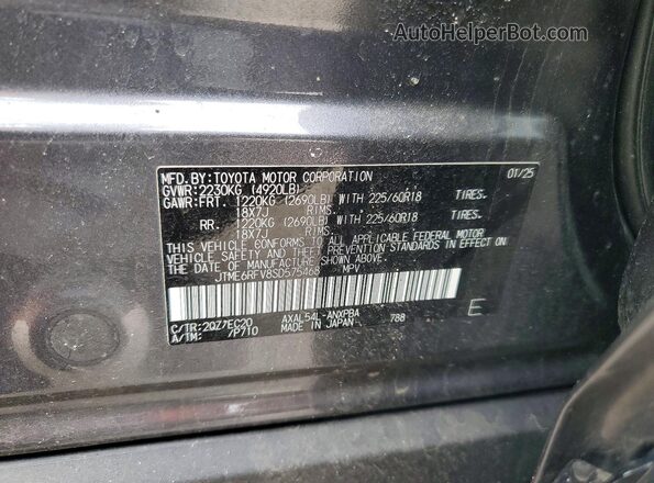 JTME6RFV8SD575468 2025 TOYOTA RAV4 Gray VIN կոդի պիտակի տեսք