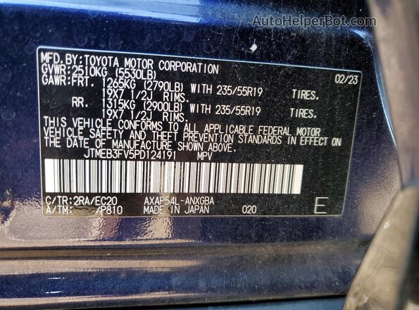 JTMEB3FV5PD124191 2023 TOYOTA RAV4 Blue 