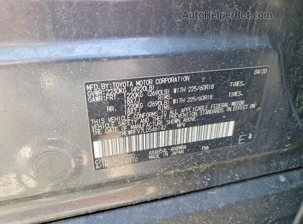JTMEWRFV7LD546142 2020 TOYOTA RAV4 Gray 