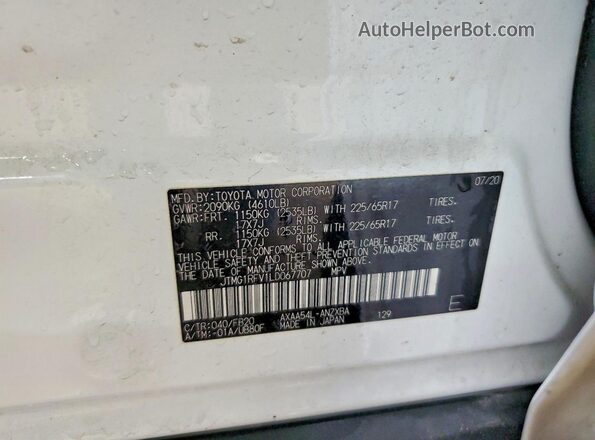 JTMG1RFV1LD067707 2020 TOYOTA RAV4 White Engine compartment view