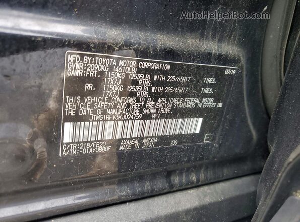 JTMG1RFV3KJ024759 2019 TOYOTA RAV4 Black 