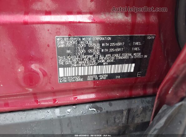 JTMH1RFV4LD044457 2020 TOYOTA RAV4 Red Widok komory silnika