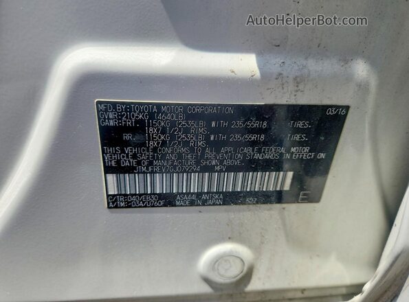 JTMJFREV7GJ079294 2016 TOYOTA RAV4 White 