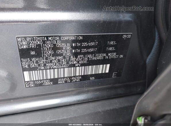 JTMK1RFV9MD064467 2021 TOYOTA RAV4 Gray 