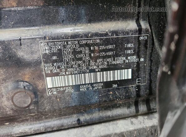 JTMLWRFV4MD127108 2021 TOYOTA RAV4 Black Widok komory silnika