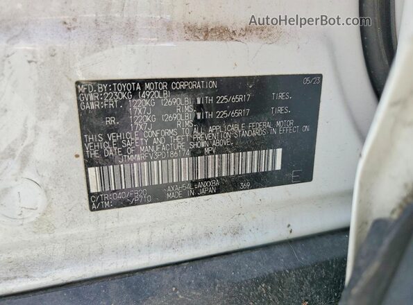 JTMMWRFV3PD186174 2023 TOYOTA RAV4 White 
