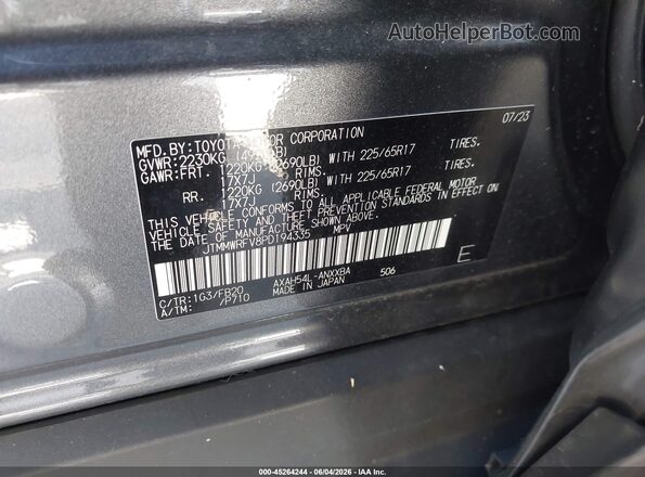 JTMMWRFV8PD194335 2023 TOYOTA RAV4 HYBRID Gray 