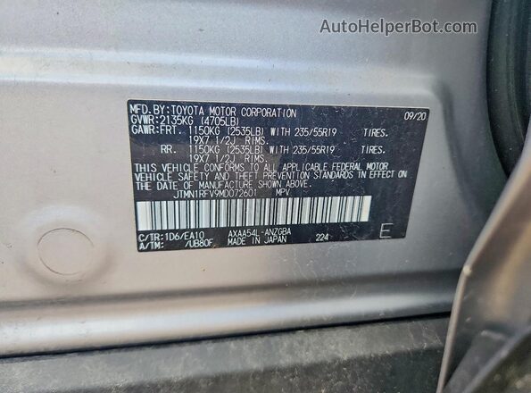 JTMN1RFV9MD072601 2021 TOYOTA RAV4 Silver Engine compartment view