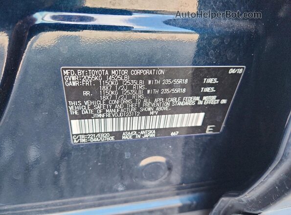 JTMNFREV0JD123112 2018 TOYOTA RAV4 Blue Engine compartment view