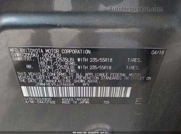 JTMNFREV9JJ186064 2018 TOYOTA RAV4 Black Widok komory silnika