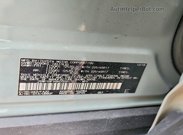 JTMP1RFV6KD506110 2019 TOYOTA RAV4 Green 360 interior view