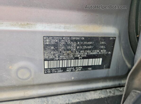 JTMP1RFV9KD523774 2019 TOYOTA RAV4 Silver 