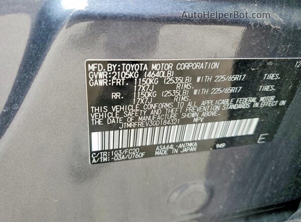 JTMRFREV3GD184321 2016 TOYOTA RAV4 Gray Engine compartment view