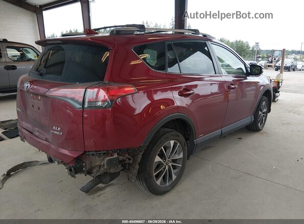 JTMRJREV8JD238556 2018 TOYOTA RAV4 HYBRID Red Trasero derecho