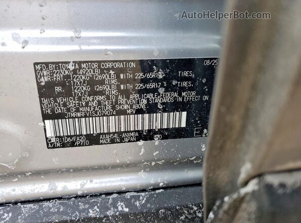 JTMRWRFV1SJ079074 2025 TOYOTA RAV4 Silver VIN կոդի պիտակի տեսք